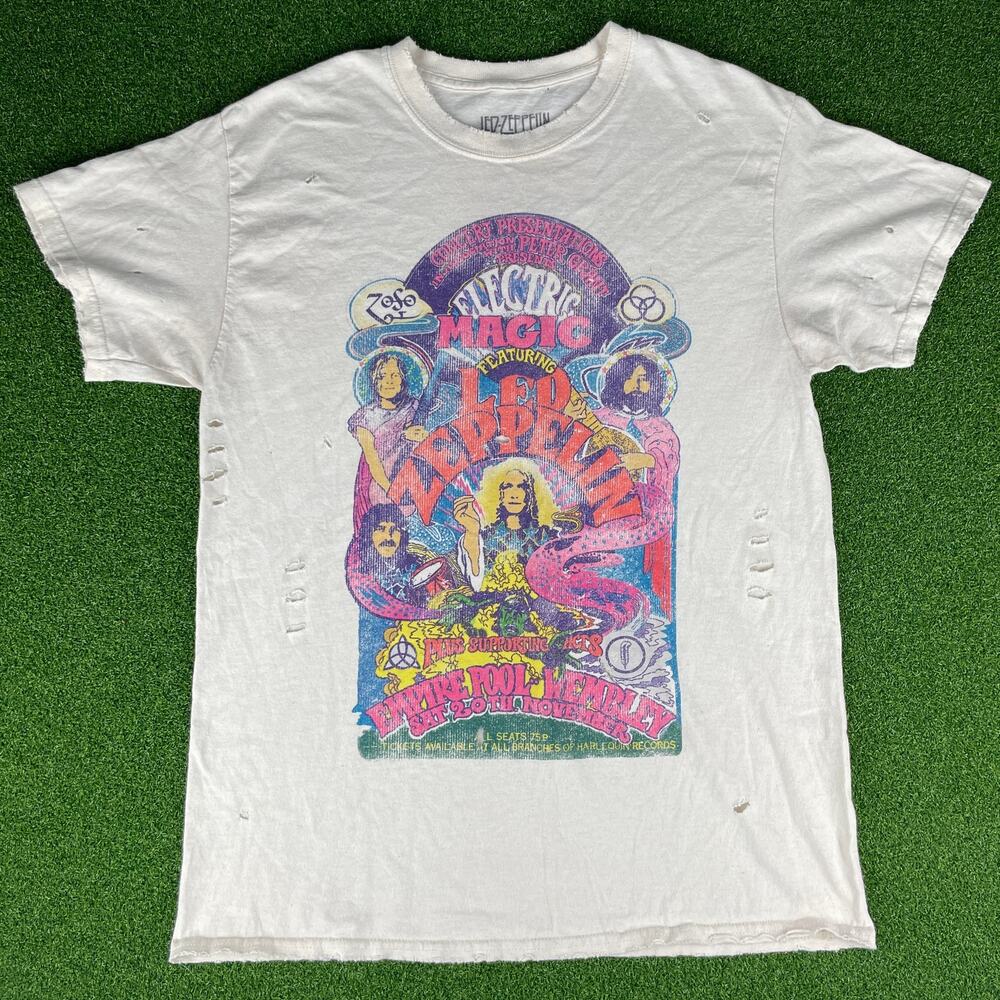 Led Zepplin Distressed Empire Pool Webley Graphic T Shirt Sz S